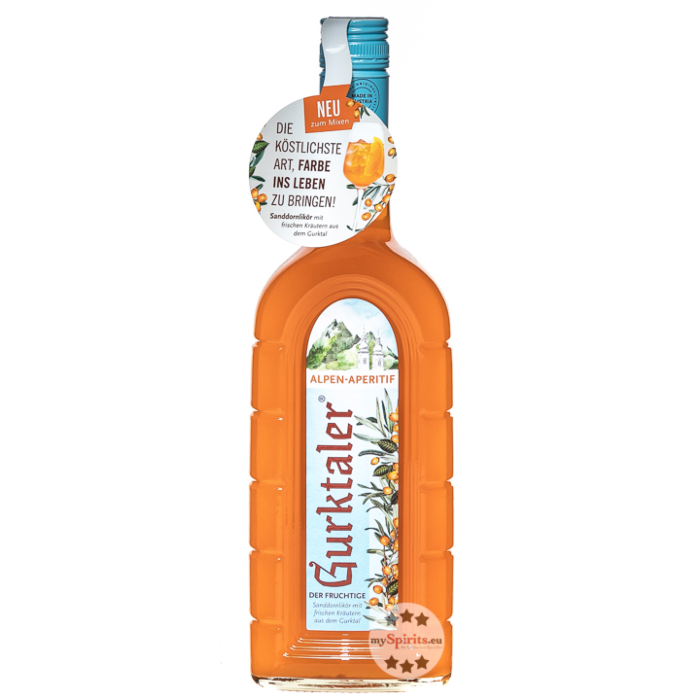 Gurktaler: Alpen Aperitiv Sanddorn-Likör / 16 % vol / 0,7 Liter - Flasche