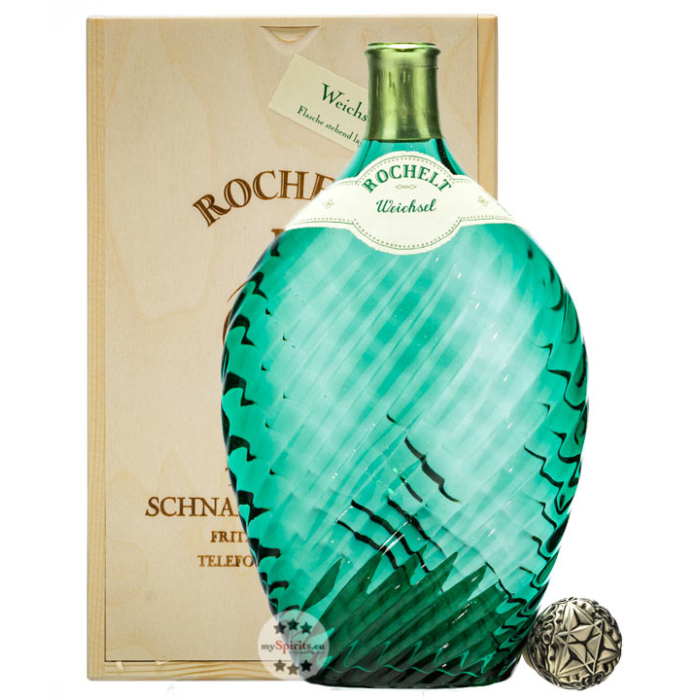 Rochelt Weichsel – Sauerkirschbrand / 50 % Vol. / 0,7 Liter-Flasche in Holzkiste
