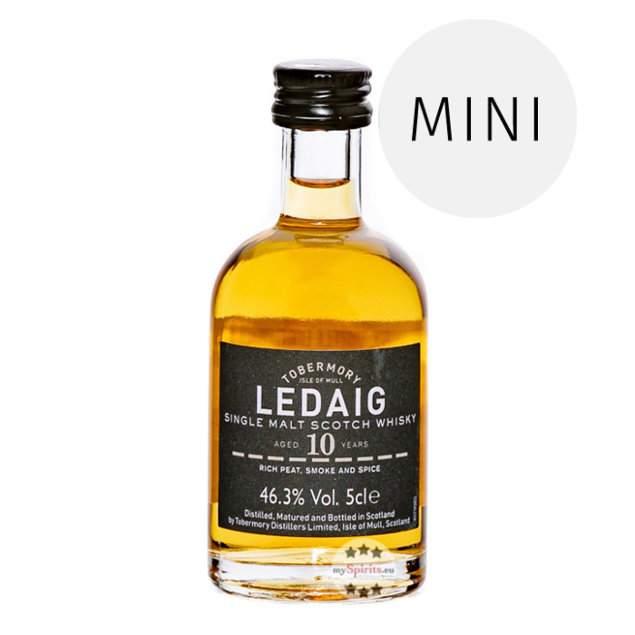 Tobermory Ledaig 10 Jahre Single Malt Scotch Whisky Mini / 46,3 % Vol. / 0,05 Liter-Flasche