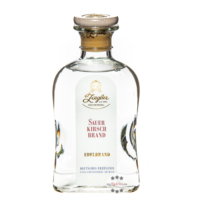 Ziegler Sauerkirsch-Brand - Obst Edelbrand aus Sauerkirschen / 43 % vol. / 0,7 Liter-Flasche. 