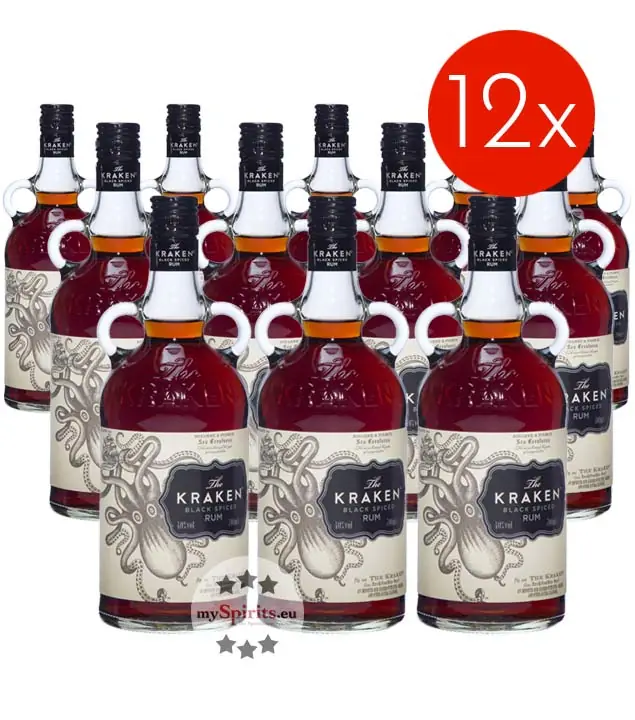 12 x The Kraken Black Spiced Spirit Drink auf Rum-Basis / 40 % vol / 12 x 0,7 Liter-Flasche