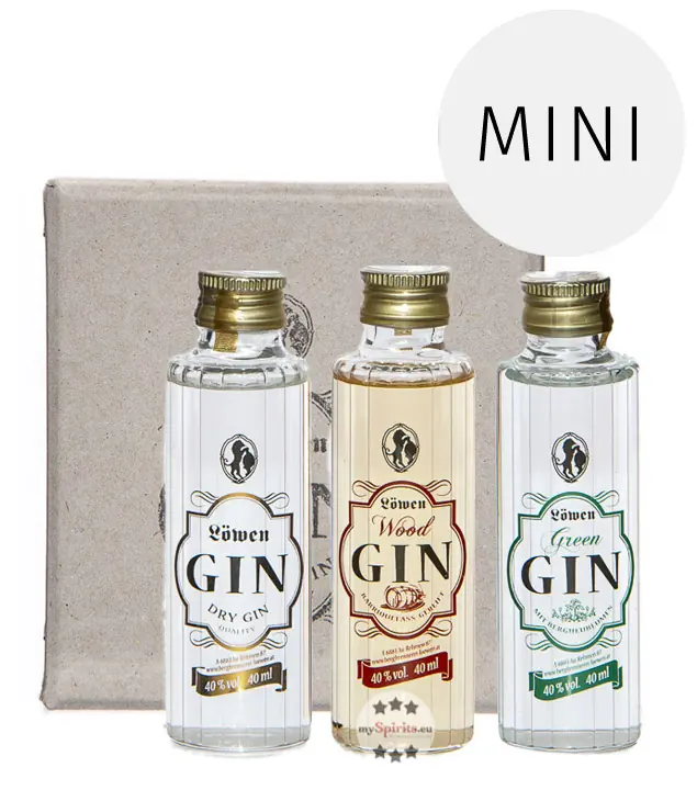 L&ouml;wen: Gin Miniaturen Probierset / 40 % Vol. / 3 x 0,04 Liter-Flasche 