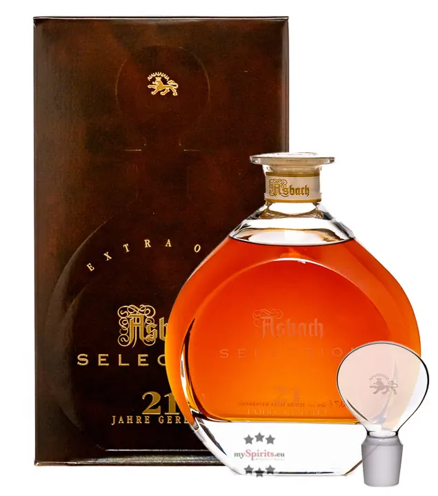 Asbach Selection 21 Jahre gereift Extra Old Weinbrand / 40 % Vol. / 0,7 Liter-Dekanter in Geschenkbox