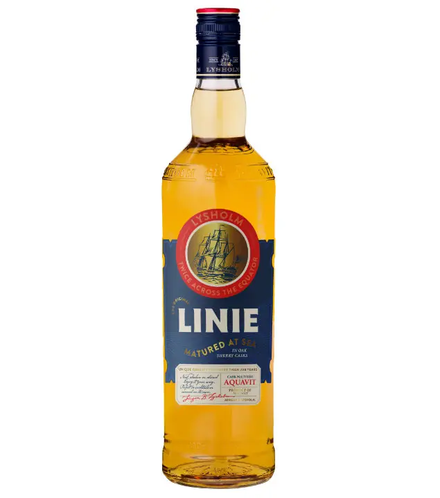 Linie Aquavit – fassgelagerter Kümmelschnaps / 41,5 % Vol. / 1,0 Liter-Flasche