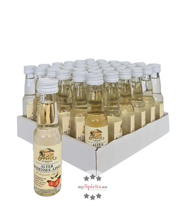 36 x Prinz Alter Bodensee-Apfel Mini / 41 % vol / 36 x 0,02 Liter-Flasche