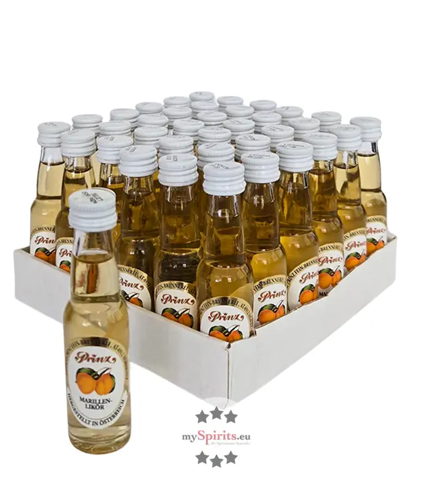 36 x Prinz Marillen-Likör Mini / 20,5 % vol / 36 x 0,02 Liter-Flasche