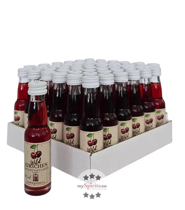 36 x Prinz Wild-Kirsch Likör Mini / 16 % vol / 36 x 0,02 Liter-Flasche