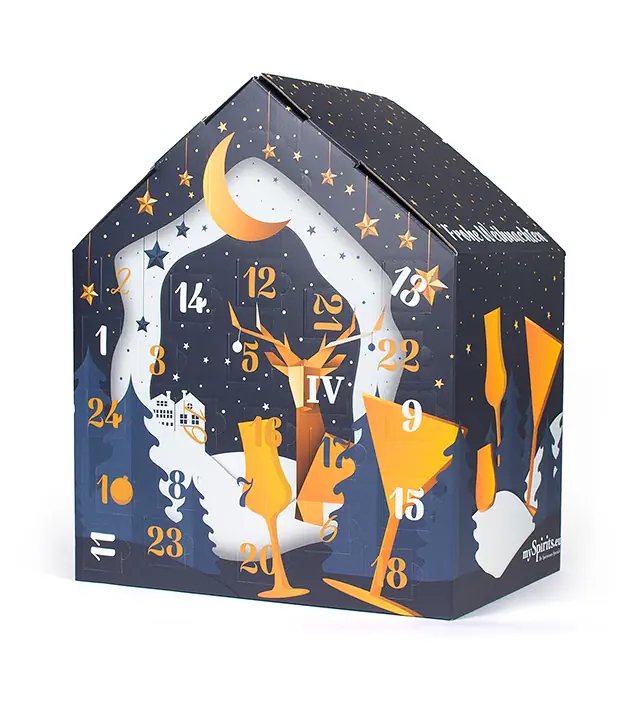 mySpirits Gin Adventskalender Premium Selection / 37,5-48 % Vol. / 24 x 0,02 l mit Glas