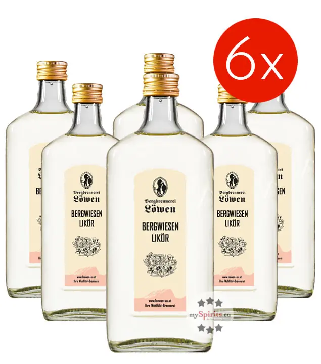6 x Löwen Bergwiesen Likör Kombi / 22 % Vol. / 6 x 0,5 Liter-Flasche