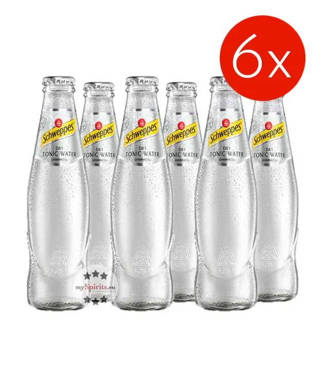 6 x Schweppes Dry Tonic Water / alkoholfrei / 6 x 0,2 Liter-Flasche inkl. 0,60 € Pfand