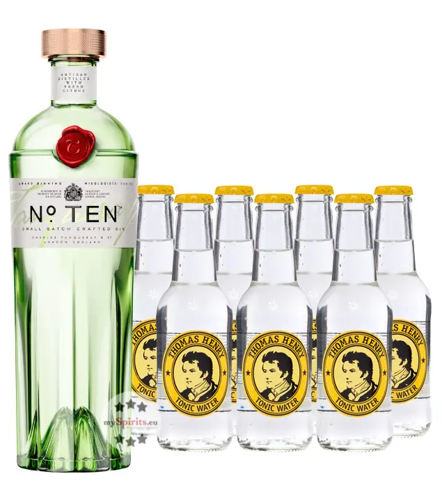 Tanqueray No.10 Gin (47,3 % vol. / 0,7 Liter) & 7 x Thomas Henry Tonic Water (0,2 Liter) inkl. 1,05 € Pfand