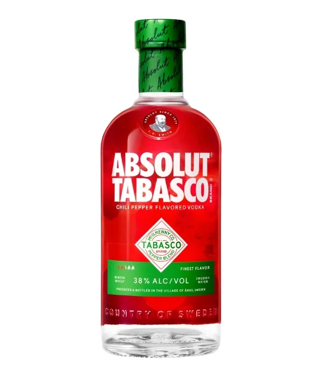 Absolut Tabasco Chili Pepper Flavored Vodka / 38 % vol / 0,7 Liter-Flasche