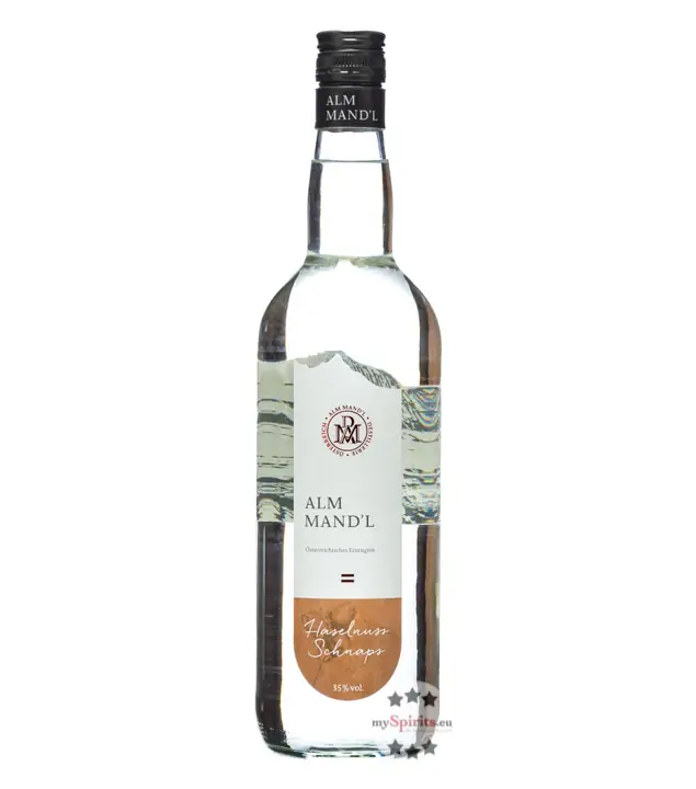 Alm Mand'l Haselnuss-Schnaps / 35 % Vol. / 1,0 Liter-Flasche