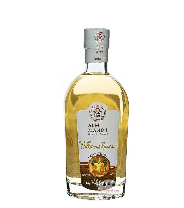 Alm Mand'l Williams-Birnen-Schnaps im Holzfass gereift / 36 % Vol. / 0,7 Liter-Flasche