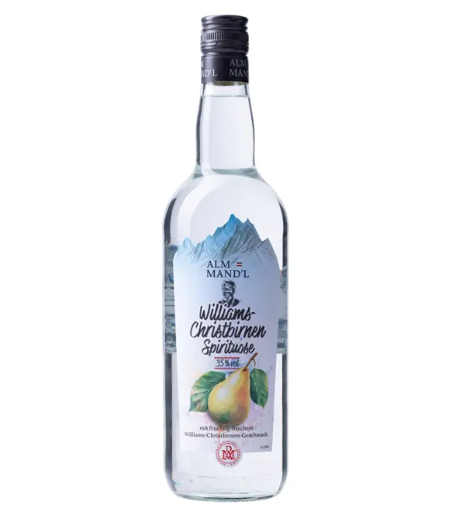 Alm Mand’l Williams-Birnen Schnaps / 35 % Vol. / 1,0 Liter-Flasche