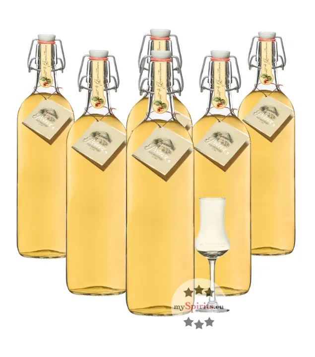 Prinz: Alte Haselnuss Kombi / 41 % Vol. / 6 x 1,0 Liter-Flasche + 1 x mySpirits Schnapskelch