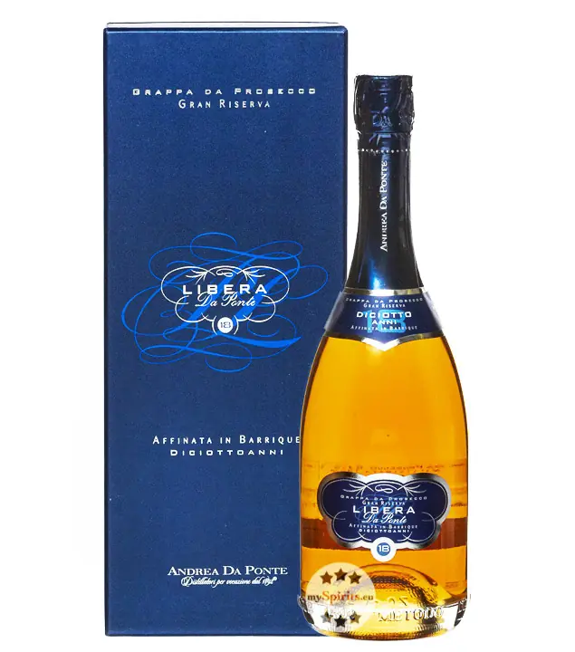 Andrea Da Ponte Libera Da Ponte Grappa Affinata / 40 % Vol. / 0,7 Liter-Flasche in Geschenkbox