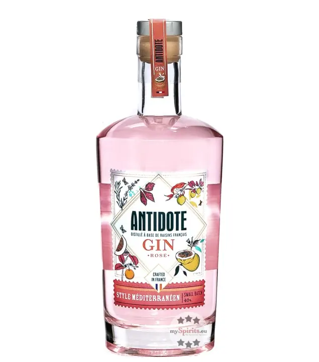 Antidote Gin Rosé Style Méditerranéen / 40 % vol / 0,7 Liter-Flasche