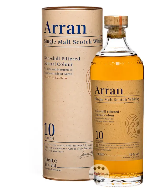 Arran 10 Years Old Single Malt Scotch Whisky / 46 % Vol. / 0,7 Liter-Flasche in Geschenkdose