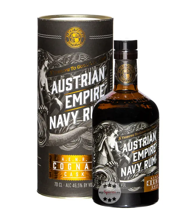 Austrian Empire Navy Rum A.E.N.R. Cognac Cask / 46,5 % Vol. / 0,7 Liter-Flasche in Geschenkdose