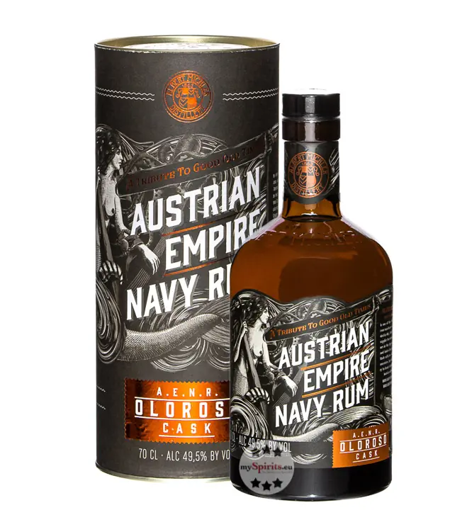 Austrian Empire Navy Rum A.E.N.R. Oloroso Cask / 49,5 % Vol. / 0,7 Liter-Flasche in Geschenkdose