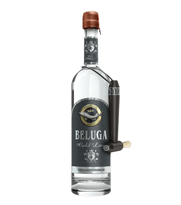 Beluga Vodka Gold Line / 40 % Vol. / 0,7 Liter-Flasche in Geschenkbox aus Leder