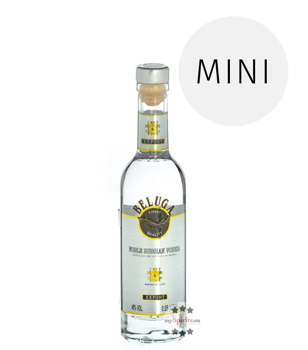 Beluga Noble Russian Vodka Miniatur / 40 % Vol. / 0,05 Liter-Flasche