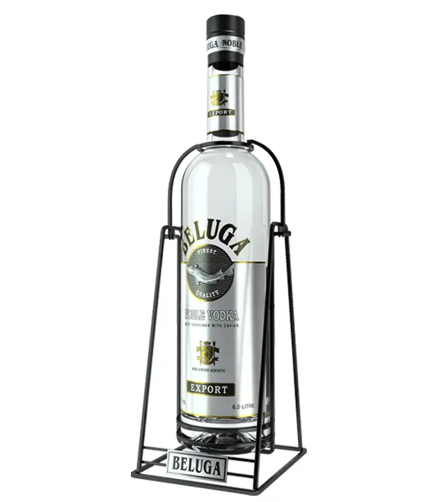 Beluga Noble Vodka / 40 % vol / 6,0 Liter-Flasche in Metallhalterung