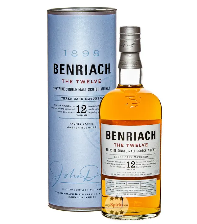 Benriach 12 The Twelve Speyside Single Malt Scotch Whisky / 46 % Vol. / 0,7 Liter-Flasche in Geschenkdose
