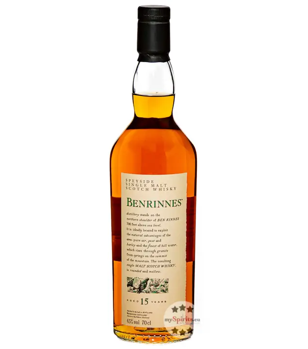 Benrinnes 15 Years Speyside Single Malt Scotch Whisky / 43 % vol  / 0,7 Liter-Flasche