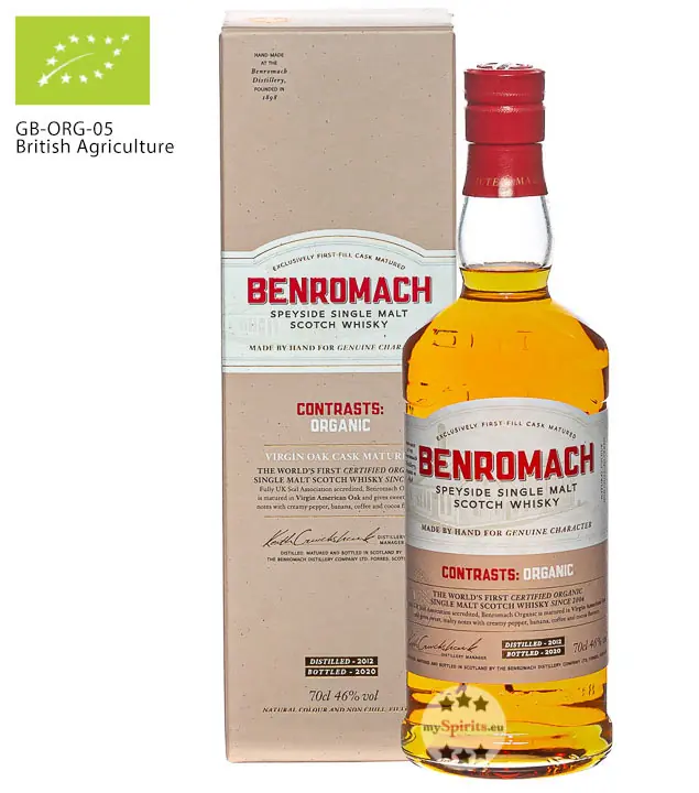 Benromach Contrasts: Organic Speyside Single Malt Whisky Bio / 46 % Vol. / 0,7 Liter-Flasche in Geschenkbox