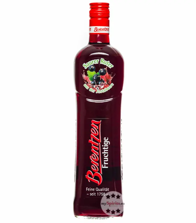 Berentzen Fruchtige – Saurer Roter Likör aus der Jostabeere / 15 % Vol. / 0,7 Liter-Flasche