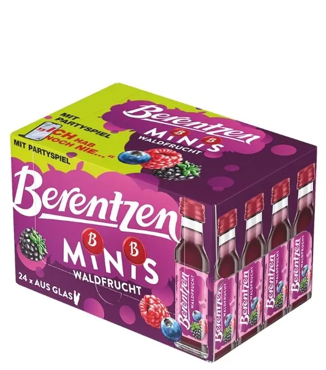 Berentzen Waldfrucht Likör Miniaturen-Probierset / 16 % vol / 24 x 0,02 Liter-Flasche