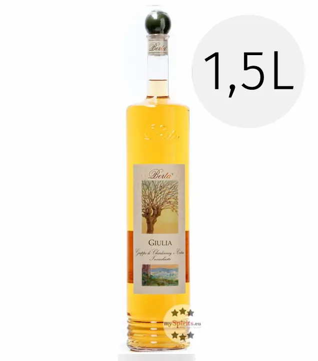 Distillerie Berta Giulia – Grappa di Chardonnay e Cortese Invecchiata / 40 % vol. / 1,5 Liter-Flasche