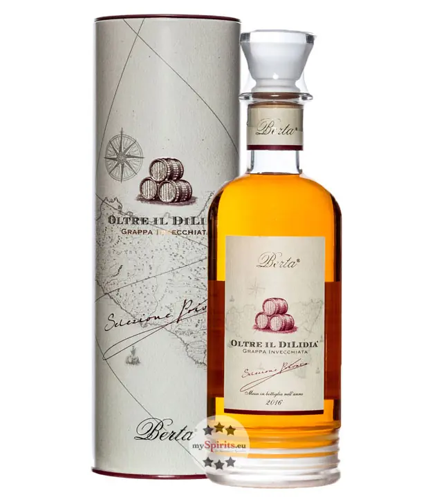 Distillerie Berta Oltre Il DiLidia Riserva – Grappa Invecchiata / 43 % vol. / 0,7 Liter-Flasche in Geschenk-Box