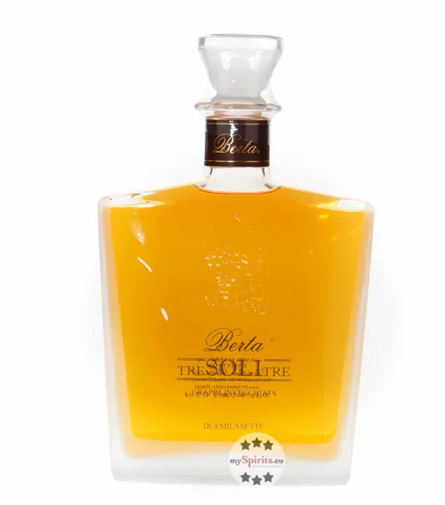 Distillerie Berta Tre Soli Tre – Grappa Invecchiata / 43 % vol. / 0,7 Liter-Flasche 