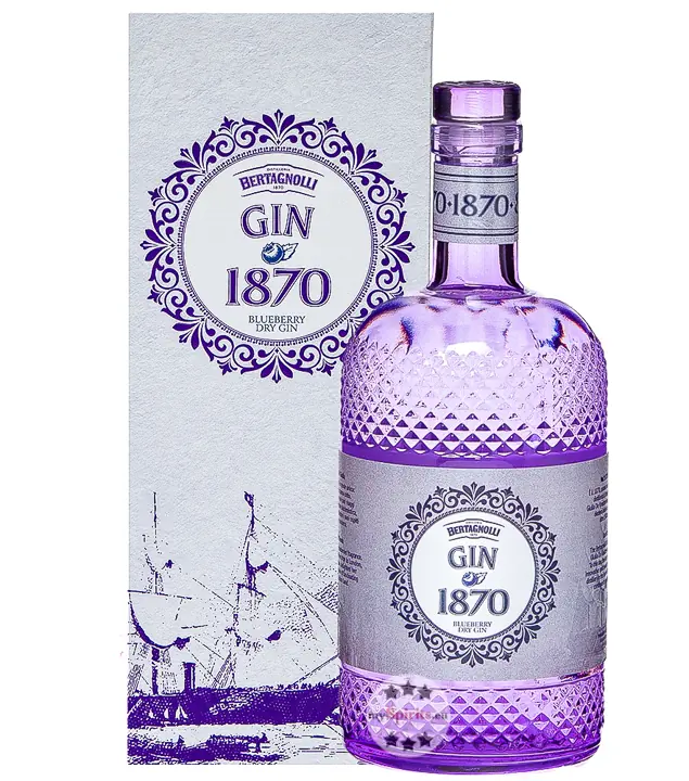 Bertagnolli Gin 1870 Blueberry Dry Gin / 40 % Vol. / 0,7 Liter-Flasche in Geschenkbox