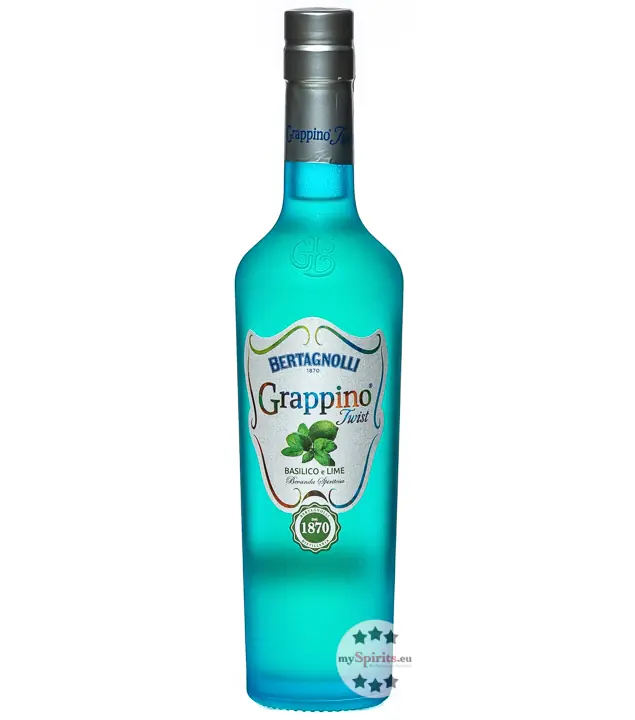Bertagnolli Grappino Twist Basilico & Lime / 28 % vol / 0,5 Liter-Flasche
