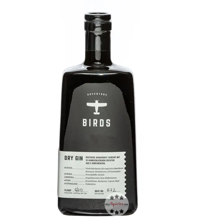 Birds Adventure Birds Dry Gin / 42 % Vol. / 0,5 Liter-Flasche