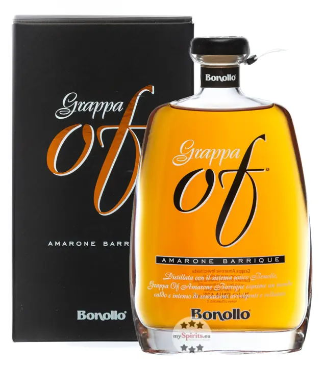Bonollo: Grappa of Amarone Barrique / 42 % Vol. / 0,7 Liter-Flasche in Geschenkkarton