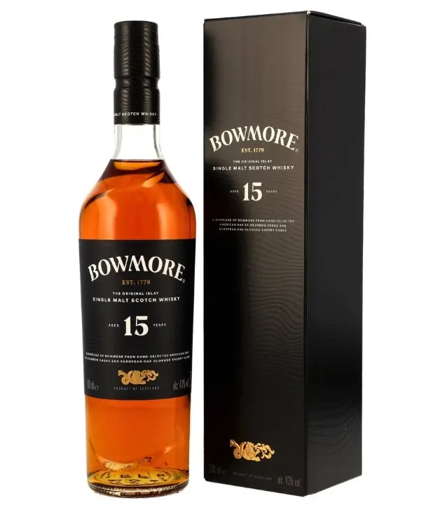 Bowmore 15 Jahre Islay Single Malt Scotch Whisky / 43 % Vol. / 0,7 Liter-Flasche in Geschenkkarton