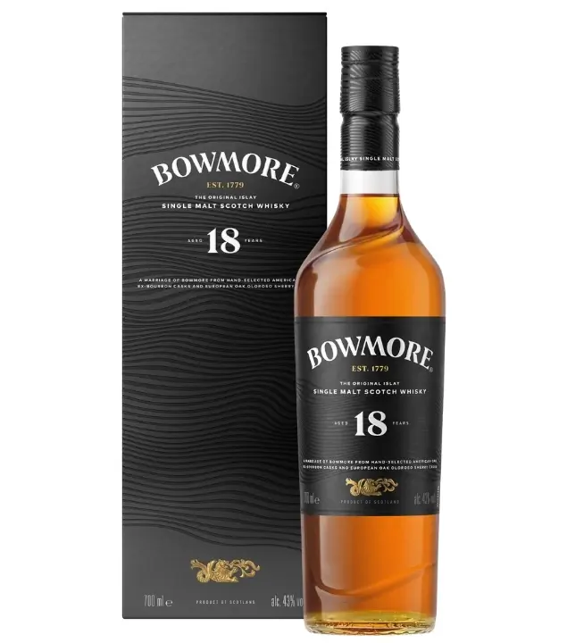 Bowmore 18 Jahre Islay Single Malt Scotch Whisky / 43 % Vol. / 0,7 Liter-Flasche in Geschenkkarton