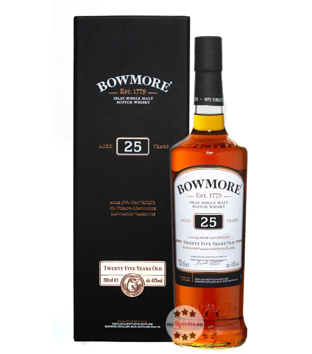 Bowmore 25 Jahre Islay Single Malt Scotch Whisky / 43 % Vol. / 0,7 Liter-Flasche in Geschenkschatulle