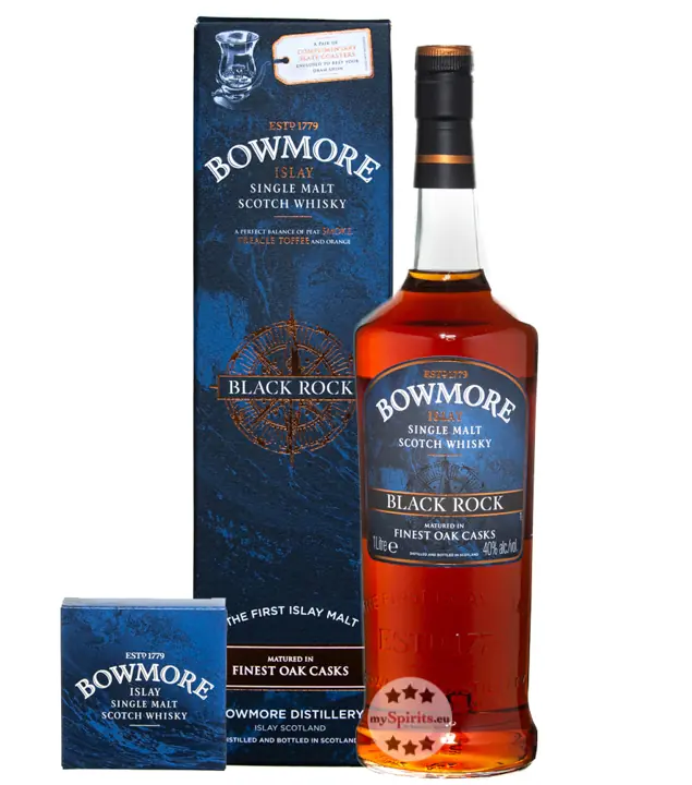 Bowmore Black Rock Islay Single Malt Scotch Whisky / 40 % Vol. / 1,0 Liter-Flasche in Geschenkkarton
