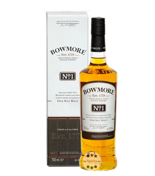 Bowmore No. 1 Islay Single Malt Scotch Whisky / 40 % Vol. / 0,7 Liter-Flasche in Geschenkkarton