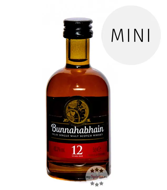 Bunnahabhain 12 Jahre Islay Single Malt Scotch Whisky Miniatur / 46,3 % Vol. / 0,05 Liter-Flasche