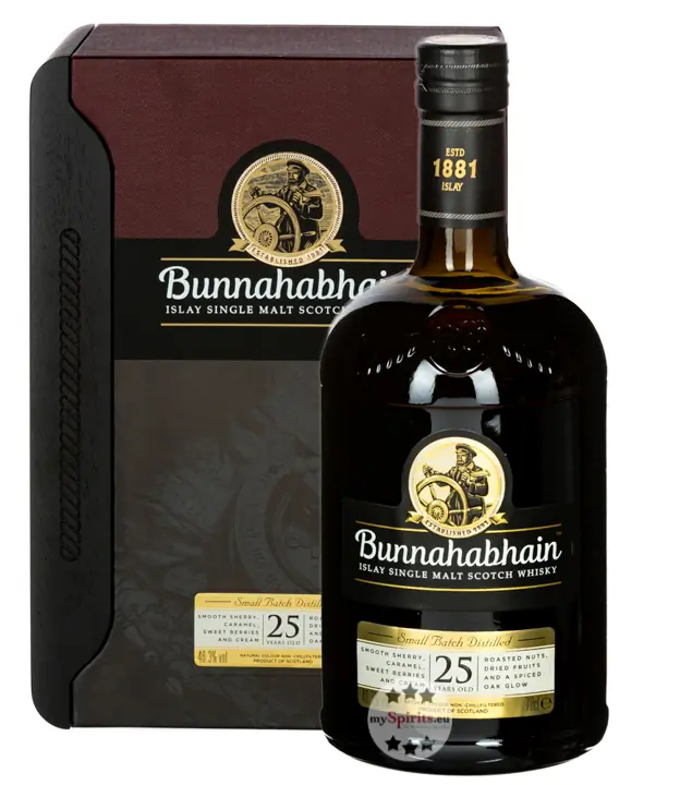 Bunnahabhain 25 Jahre Islay Single Malt Scotch Whisky /  46,3 % Vol. / 0,7 Liter-Flasche in Geschenkschatulle