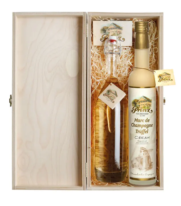 Prinz "Christbaumlob" - Prinz Alte Williams & Marc de Champagne-Trüffel-Likör / 15 & 41 % vol. / 2 x 0,5 L