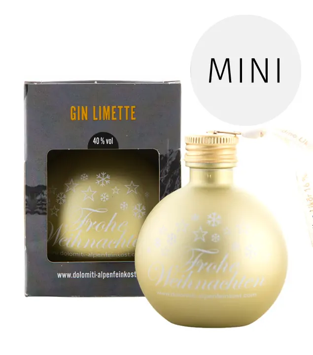 Dolomiti Christbaumkugel mit Gin Limette / 40 % vol / 0,04 Liter