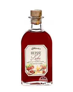 Prinz Hei&szlig;e Liebe Lik&ouml;r &ndash; Himbeer & Vanille Sommerlik&ouml;r / 16 % Vol. / 0,5 Liter-Flasche